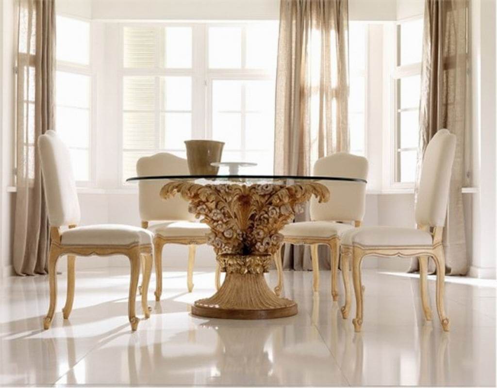 Mesa de jantar com base luxuosa