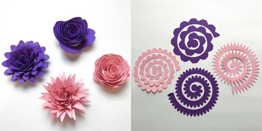 varios tipos de flor de papel