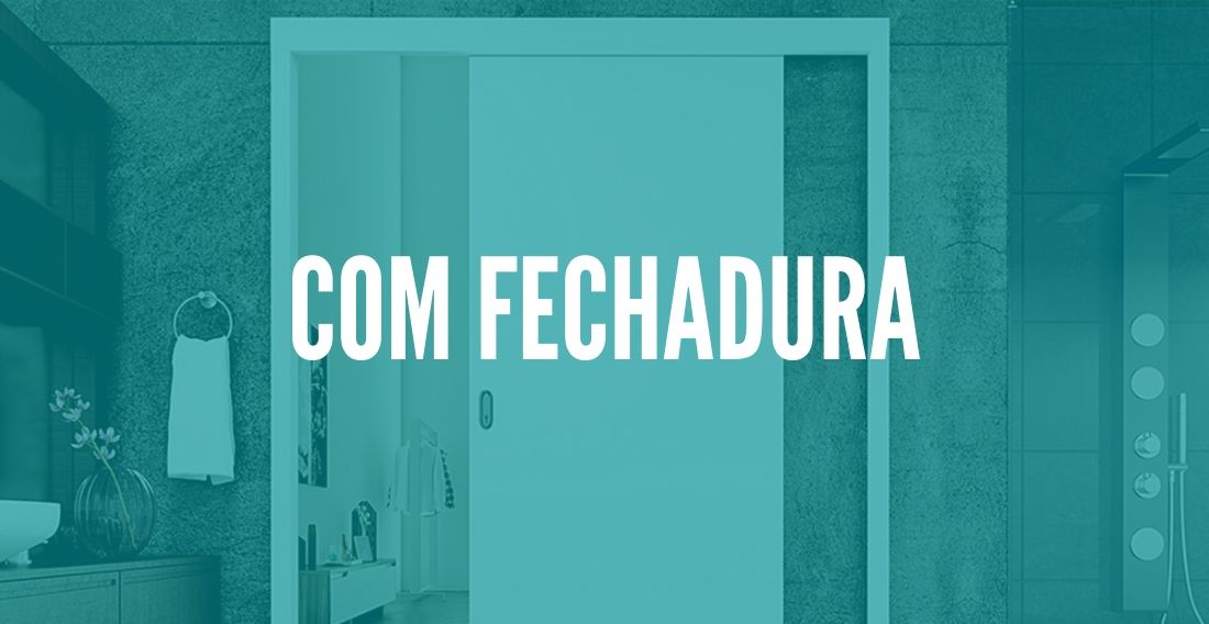 Modelo de porta de correr para quarto com fechadura