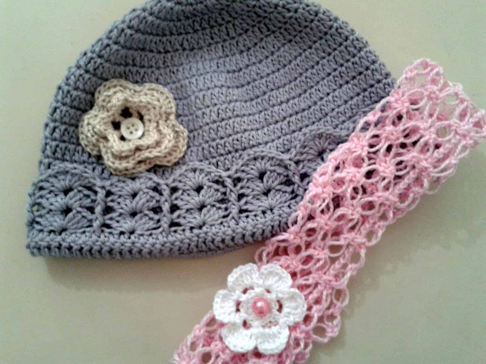 Como fazer flor de crochê: gorros e tiaras