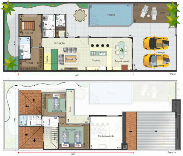 Layout casa duplex