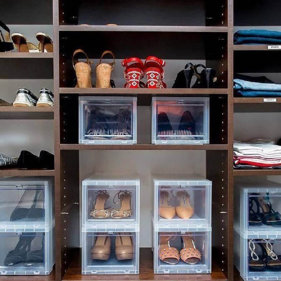 como organizar sapatos com caixas organizadoras