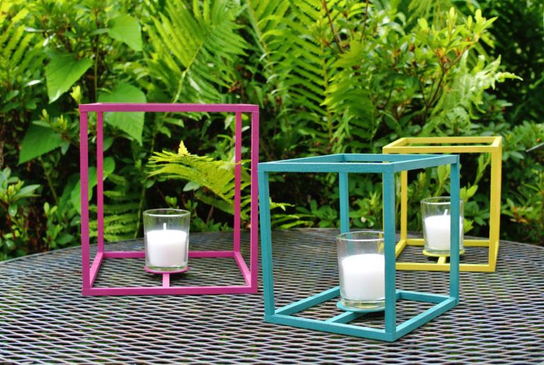 Velas em cubo como decoração