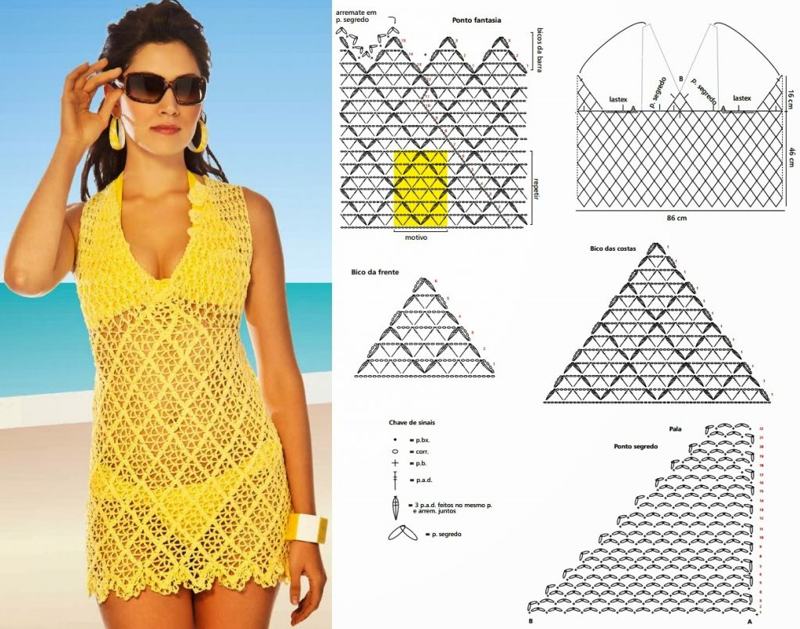 como fazer saída de praia de crochê