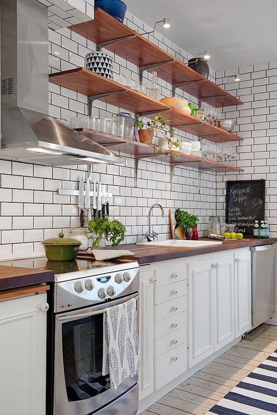 Subway tiles desenhado na parede