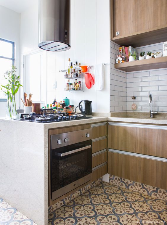 Subway tiles para cozinha pequena