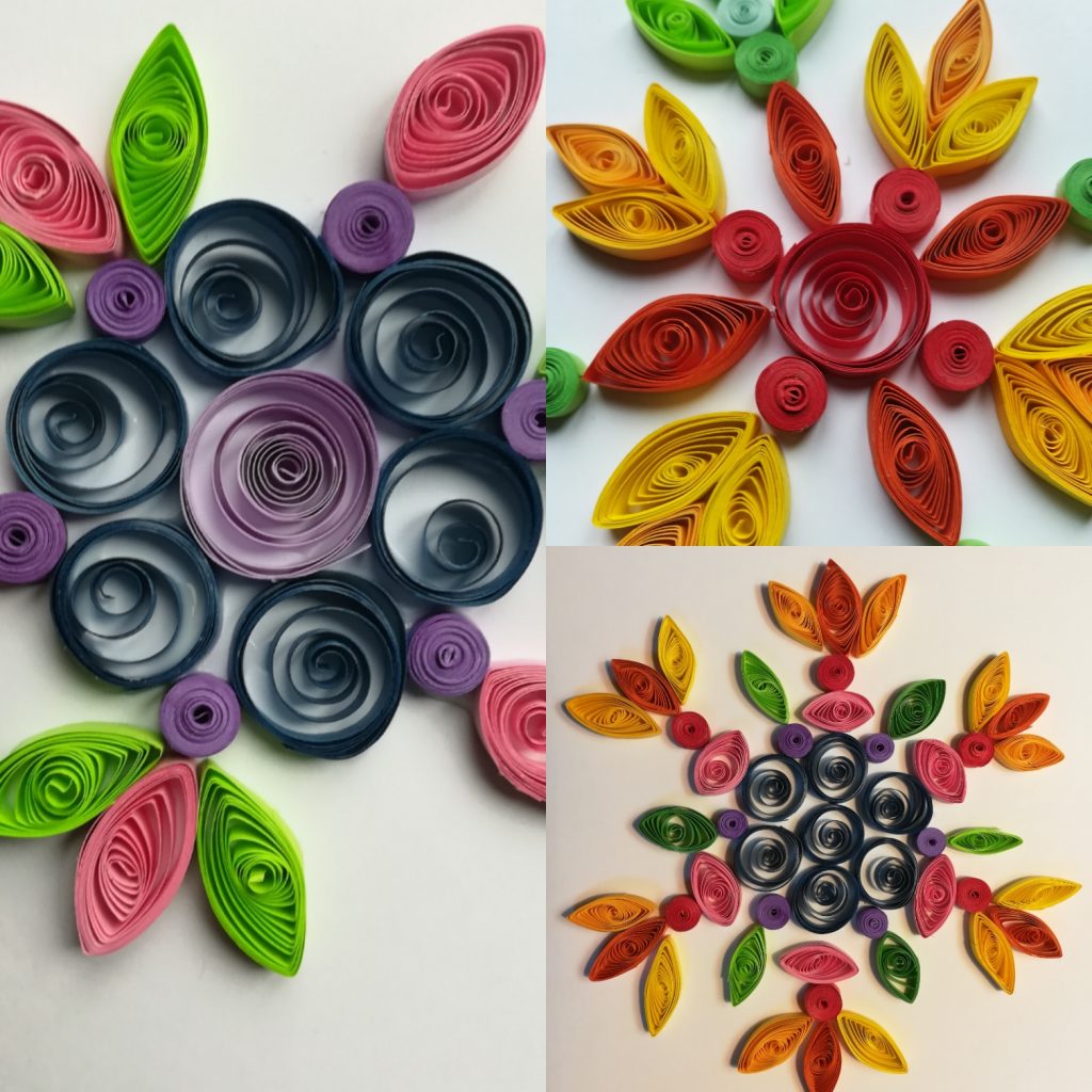 Flores em quilling em mandala