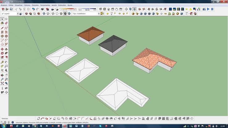 Como fazer telhado no SketchUp