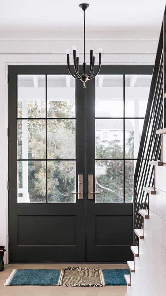 As portas francesas interiores de vidro moderadas 8mm modernas projetam a porta  deslizante de vidro de
