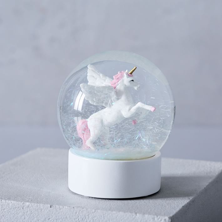 Globo de neve com unicornio