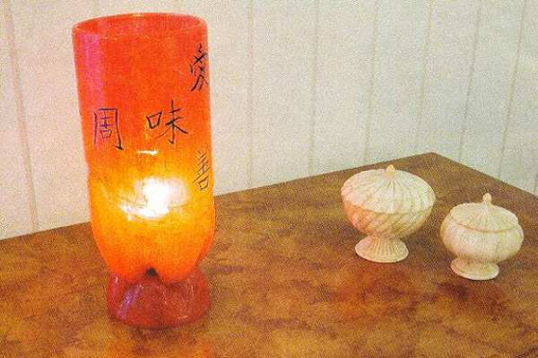 luminária de garrafa pet estilo japones