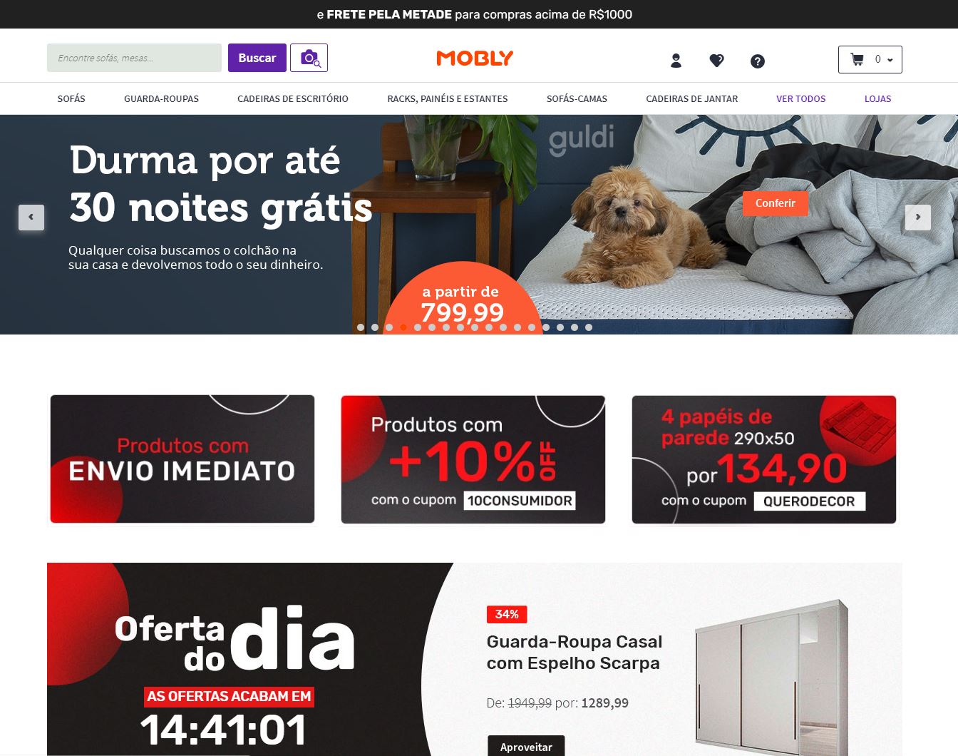 site para comprar moveis - Mobly