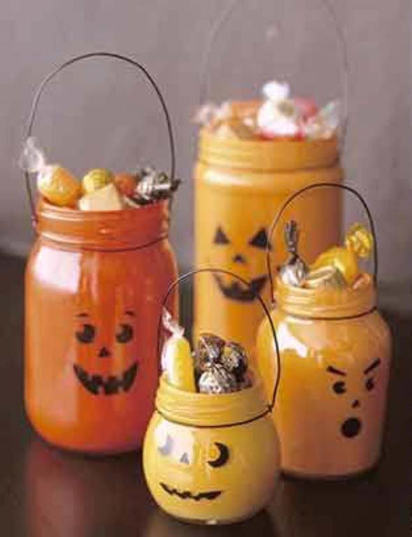 pote de vidro para Halloween