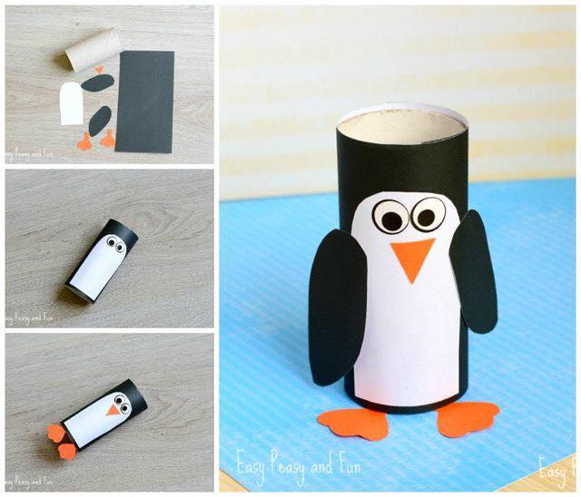 Pinguim de rolo de papel higienico