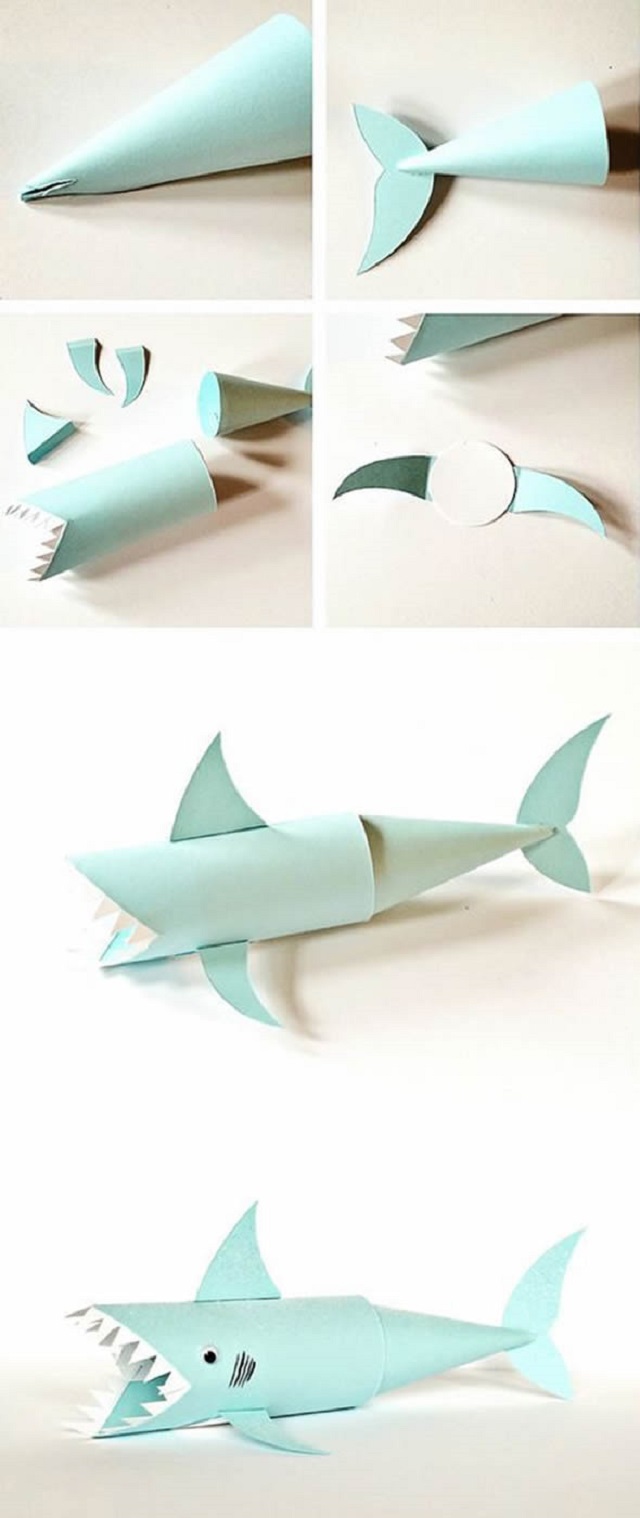 artesanato infantil - tubarão