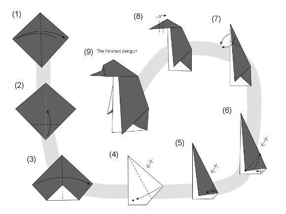 Origami de pinguim