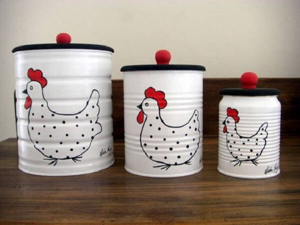 latas decoradas cozinha